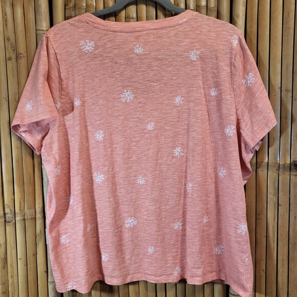 Sonoma Everyday Tee Shirt XL Coral w/White Design - Picture 5 of 5